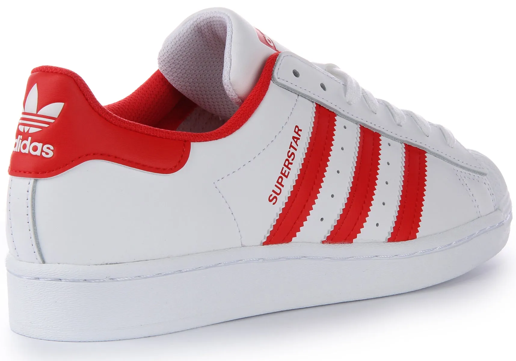 Adidas Superstar In White Red