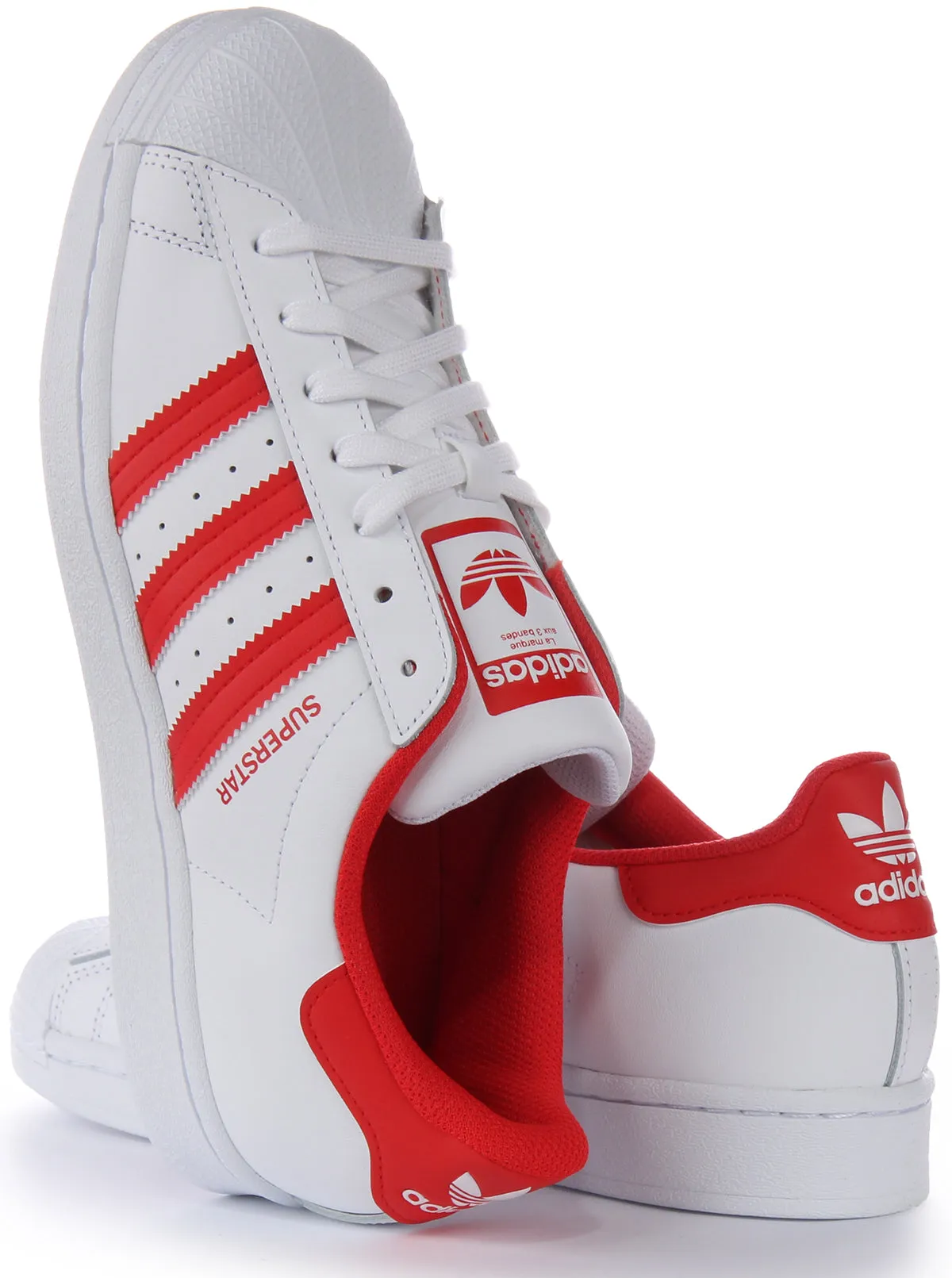 Adidas Superstar In White Red