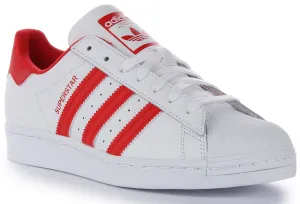 Adidas Superstar In White Red