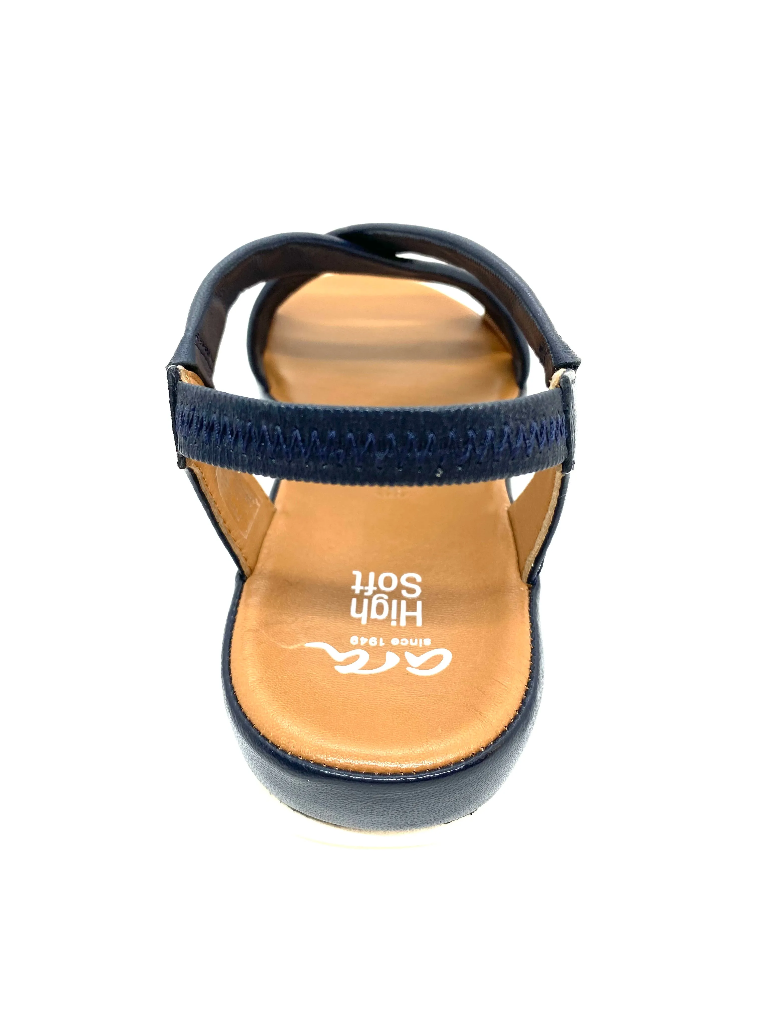 Ara Dubai Ladies Cross Strap Foot-bed Sandal Navy