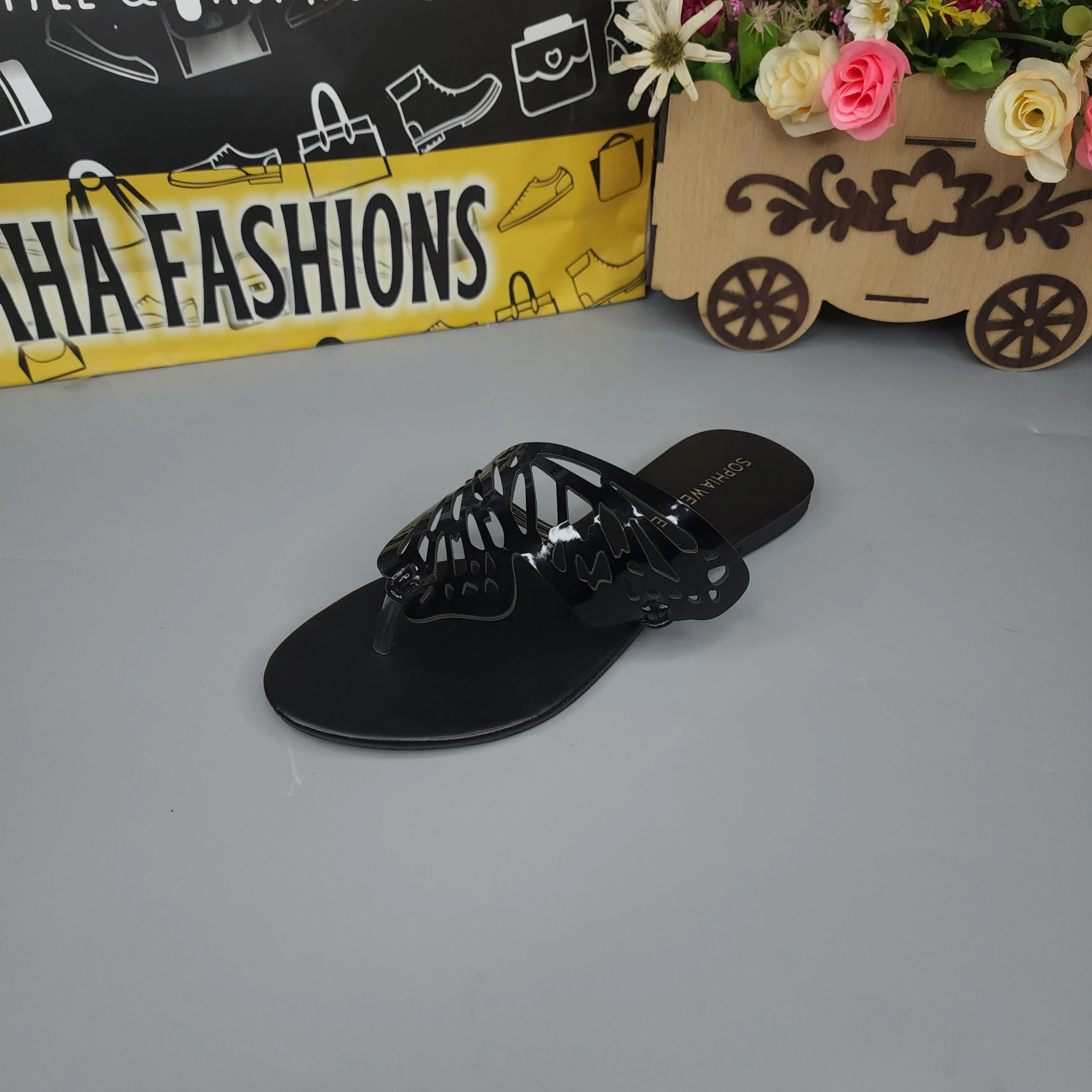 Black Butterfly Slippers