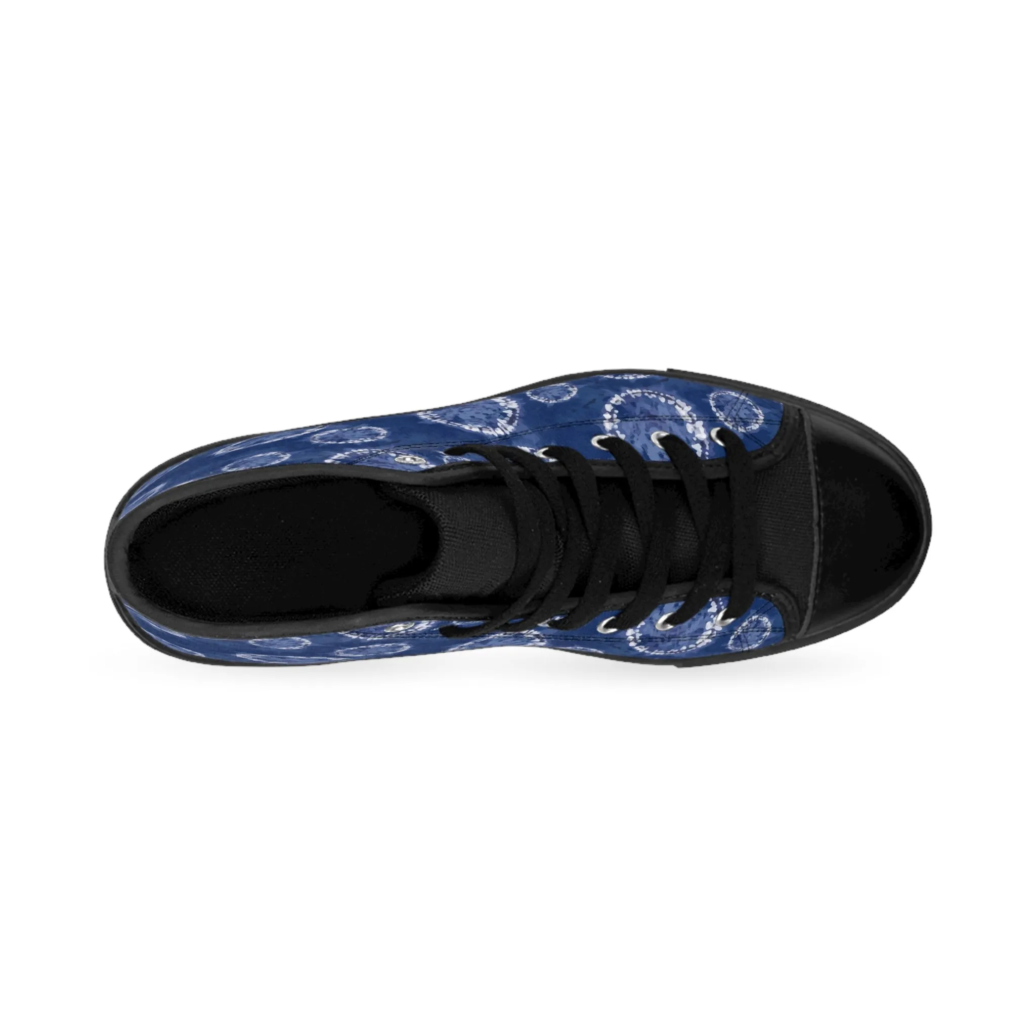 Blue Kimono Pattern Women's Classic Sneakers