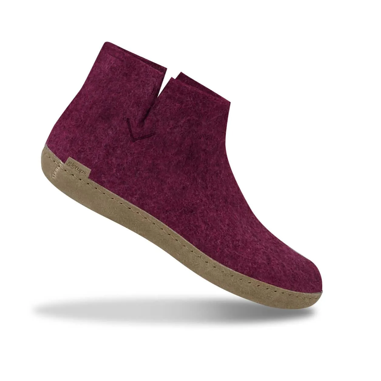 Boot with leather sole - Cranberry