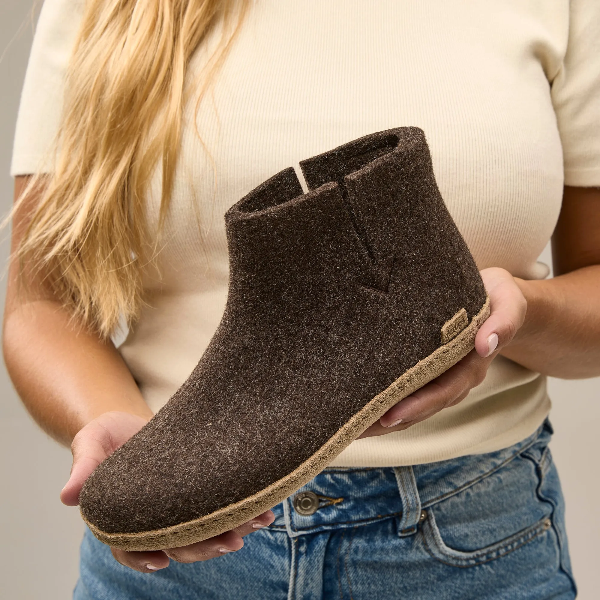 Boot with leather sole - Nature brown