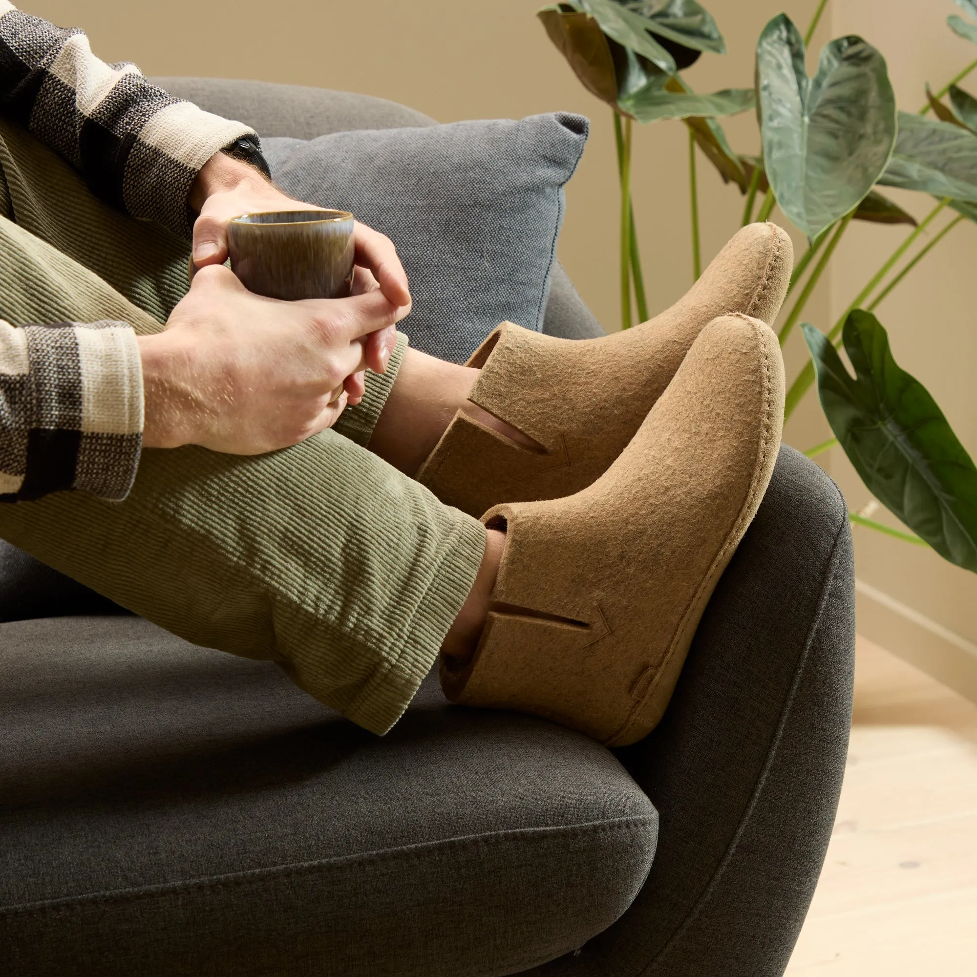 Boot with leather sole - Sand