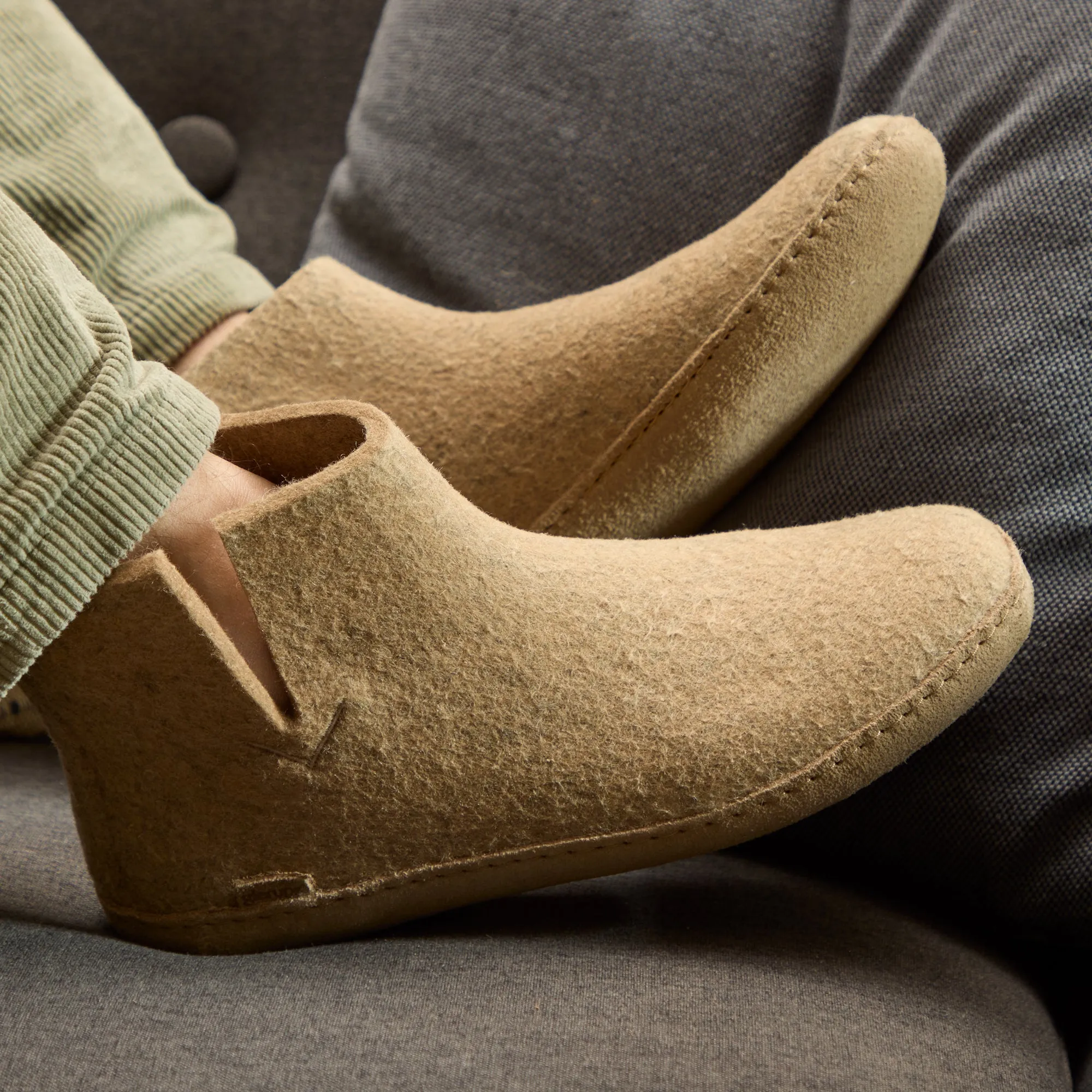 Boot with leather sole - Sand