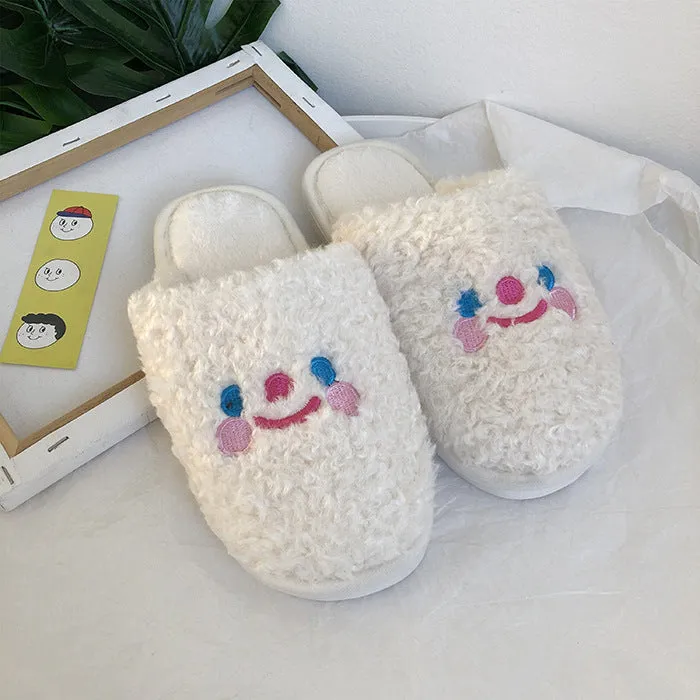 Cartoon Puppy Plush Cotton Slippers Women