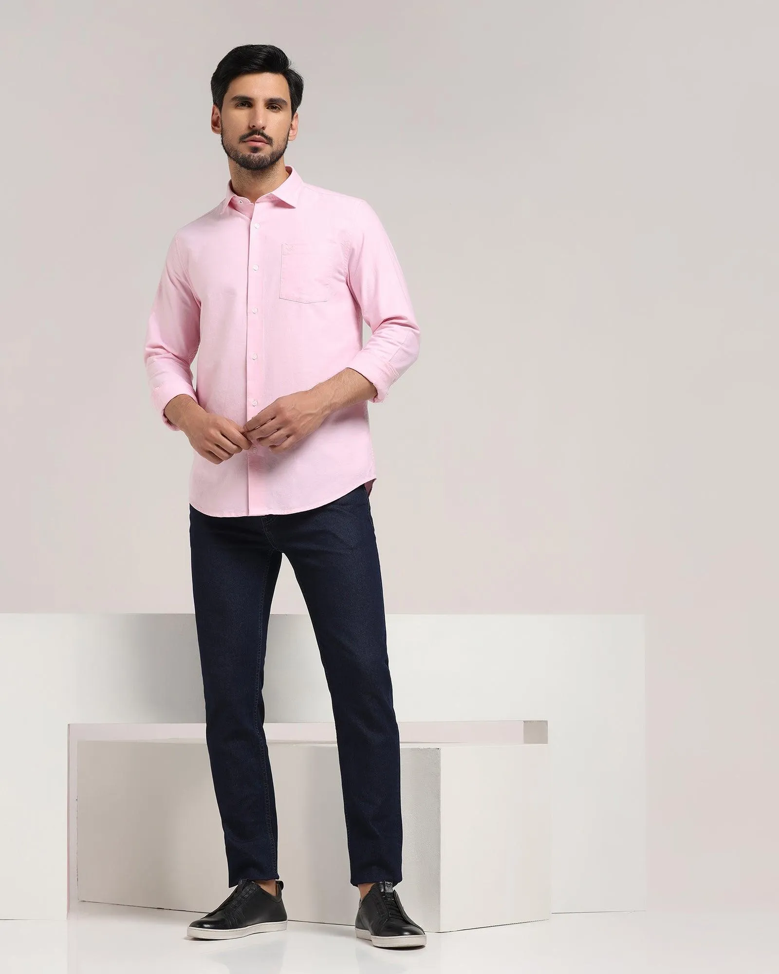 Casual Pink Solid Shirt - Monic