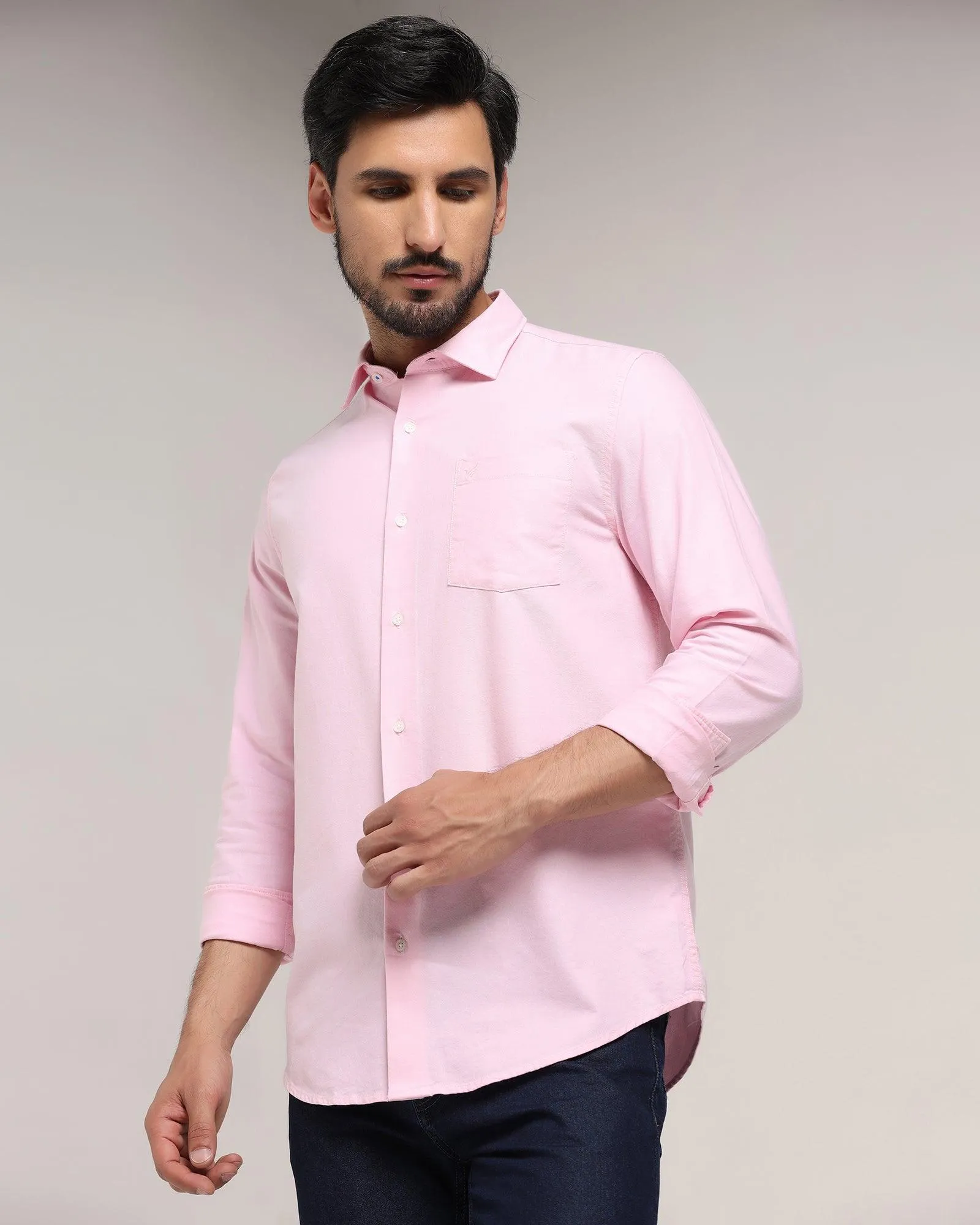 Casual Pink Solid Shirt - Monic