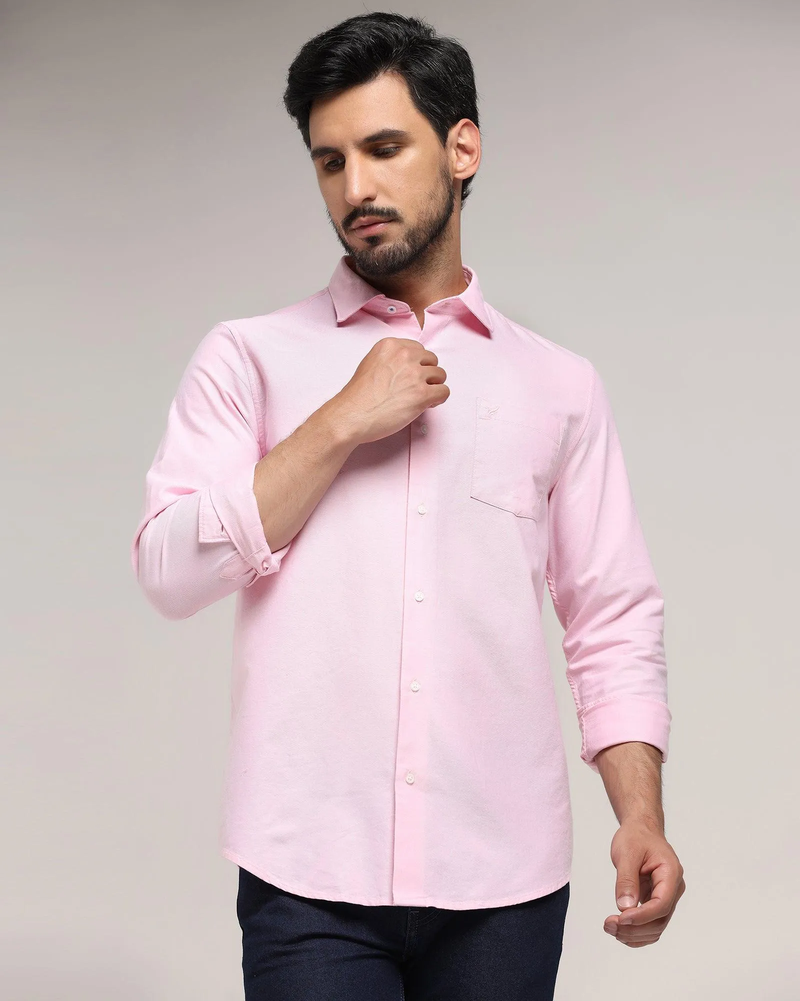 Casual Pink Solid Shirt - Monic