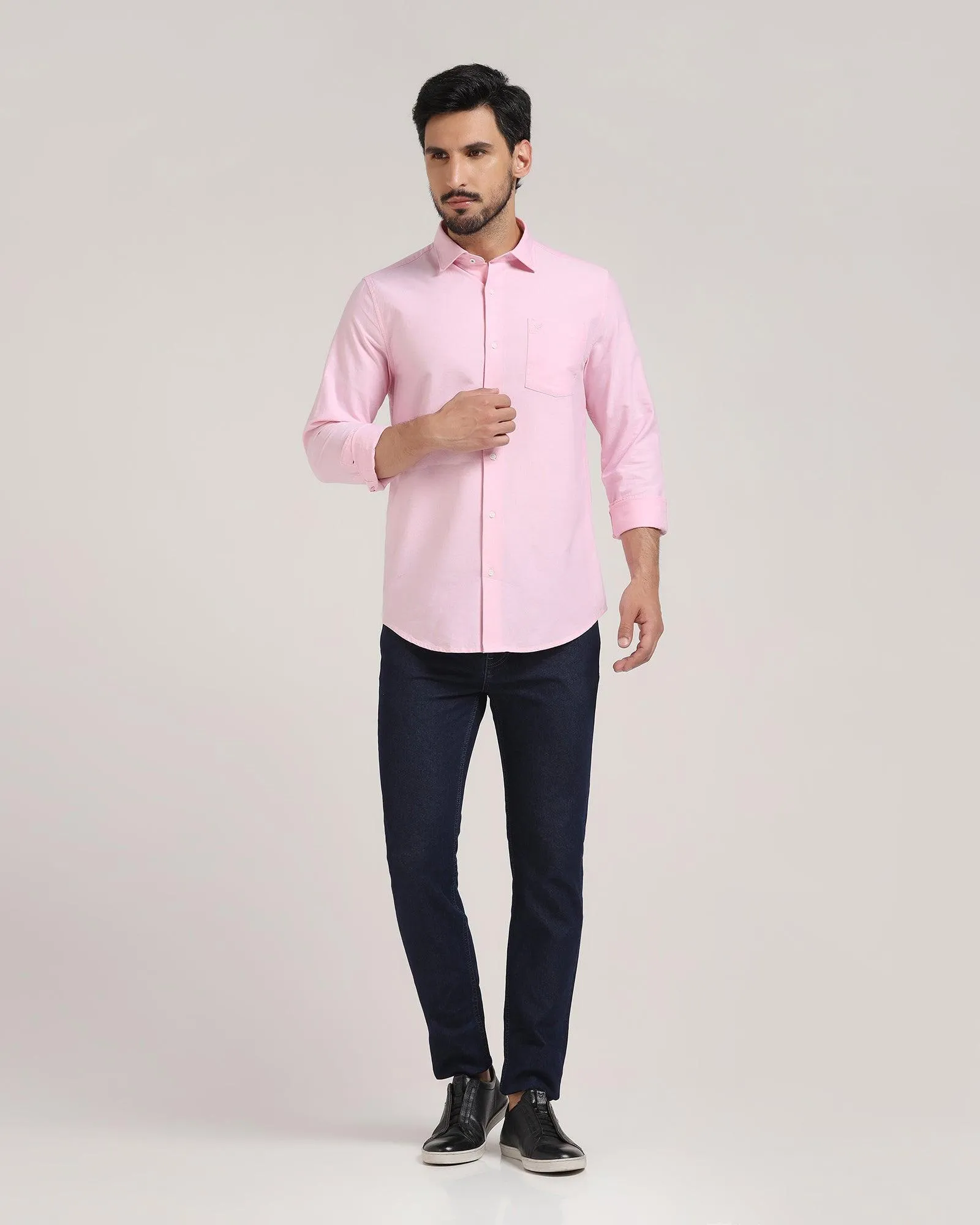 Casual Pink Solid Shirt - Monic