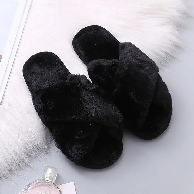 Cozy Cross Band Slippers