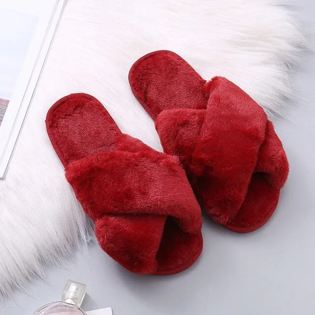 Cozy Cross Band Slippers