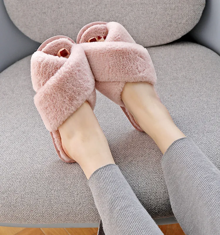 Cozy Cross Band Slippers