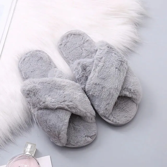 Cozy Cross Band Slippers