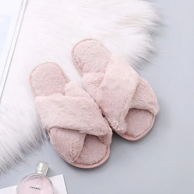 Cozy Cross Band Slippers