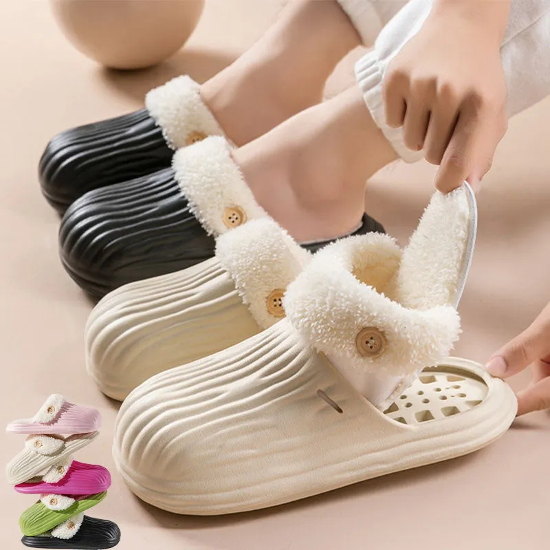 CozySwap:  Indoor-Outdoor Slippers with Detachable Fur