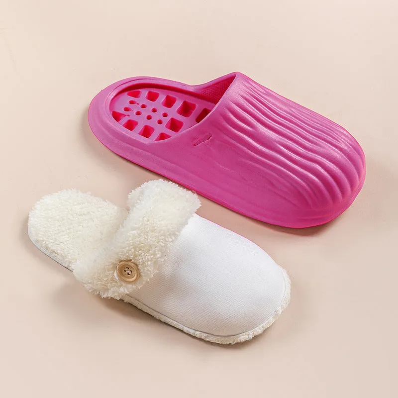 CozySwap:  Indoor-Outdoor Slippers with Detachable Fur