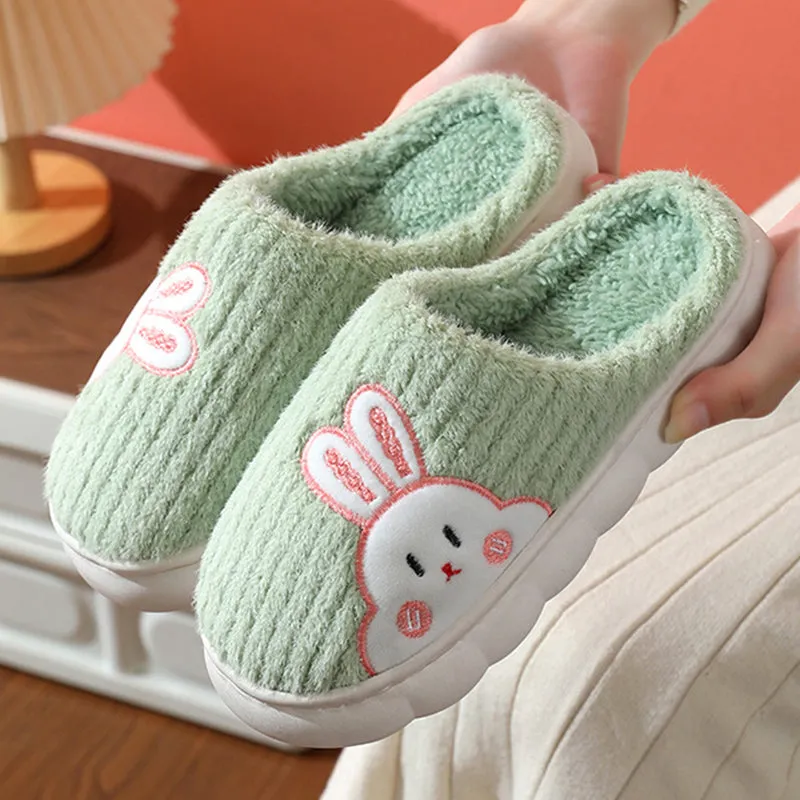 Cute Rabbit Plush Fleece Slippers