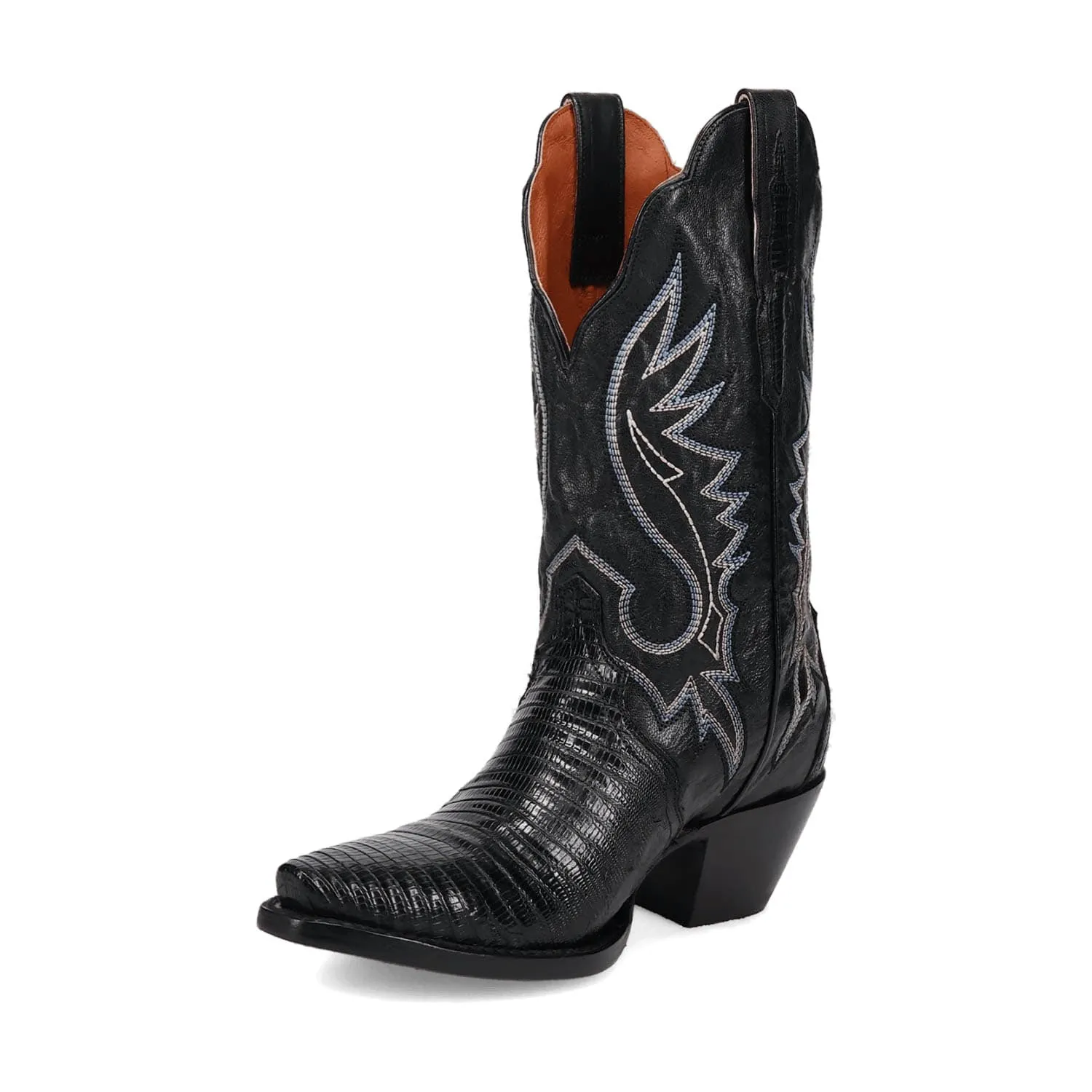 Dan Post Womens Celine Black Lizard Cowboy Boots