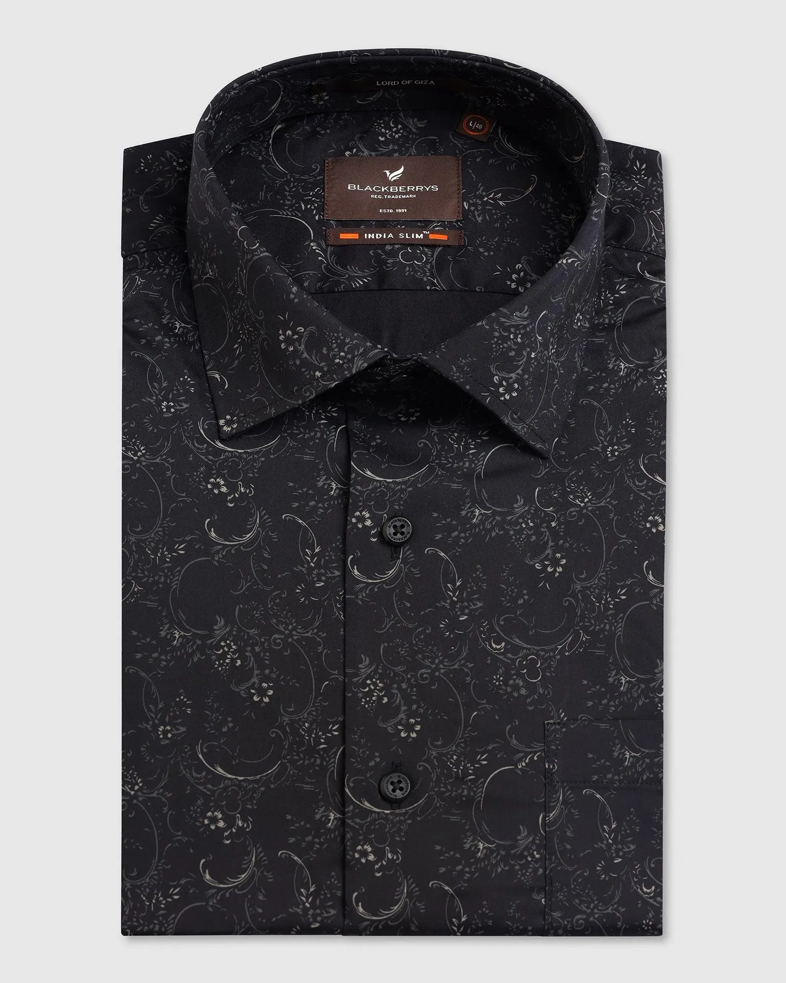 Formal Black Printed Shirt - Cedar