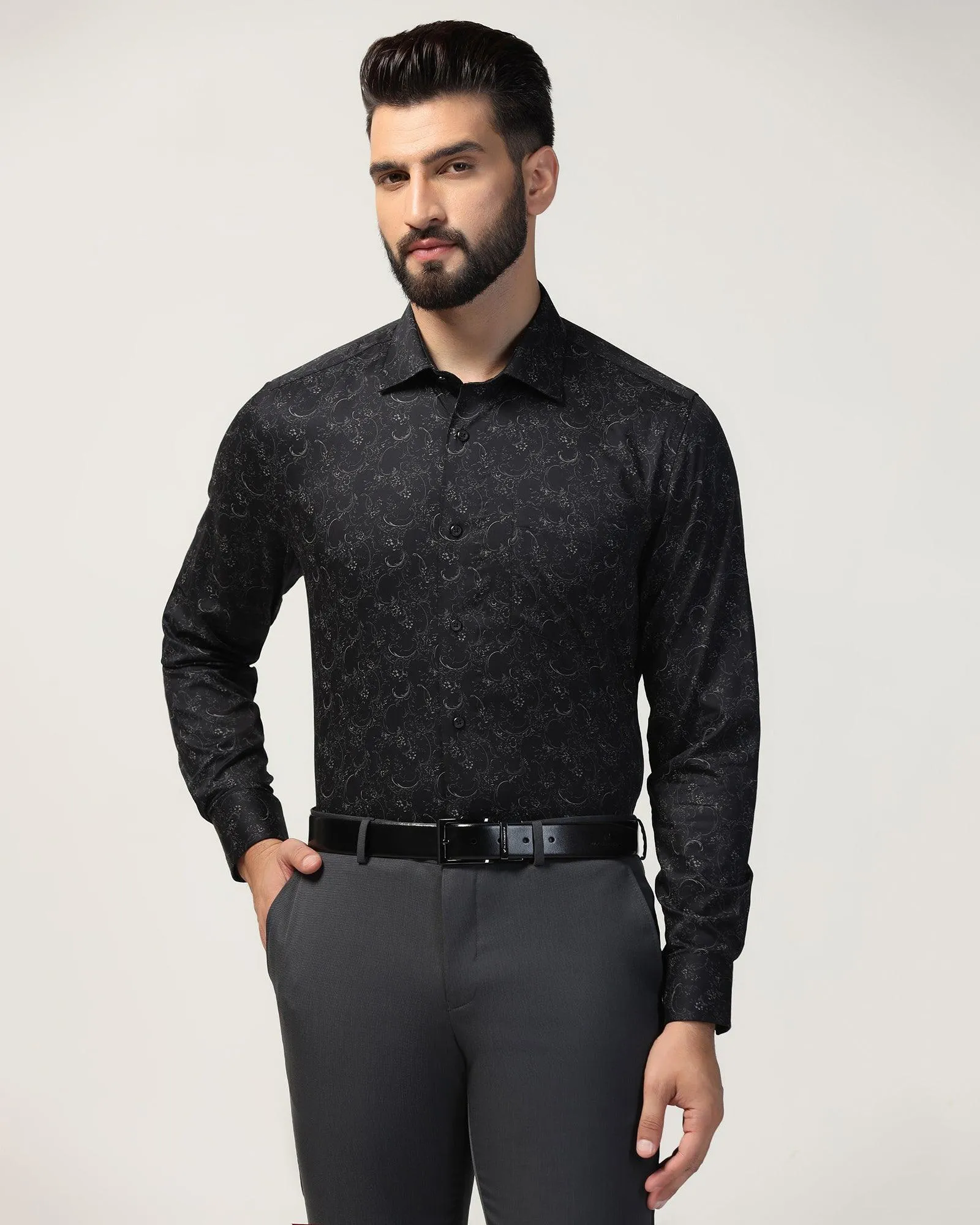 Formal Black Printed Shirt - Cedar