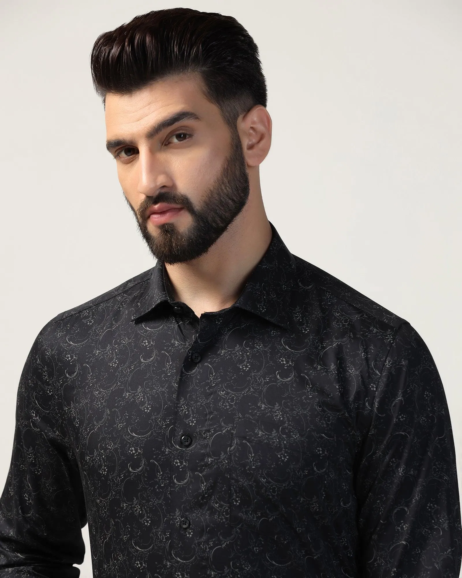 Formal Black Printed Shirt - Cedar