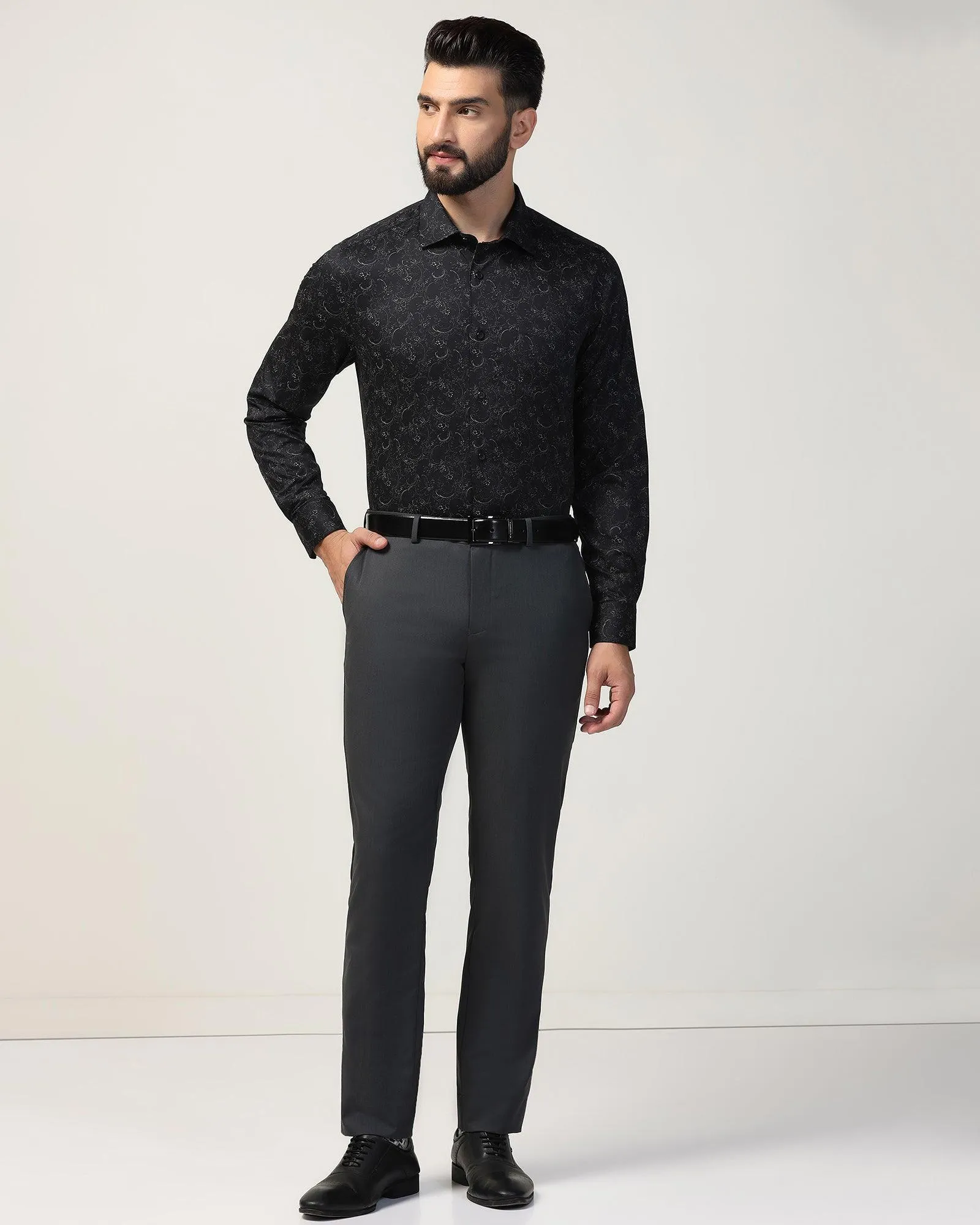 Formal Black Printed Shirt - Cedar