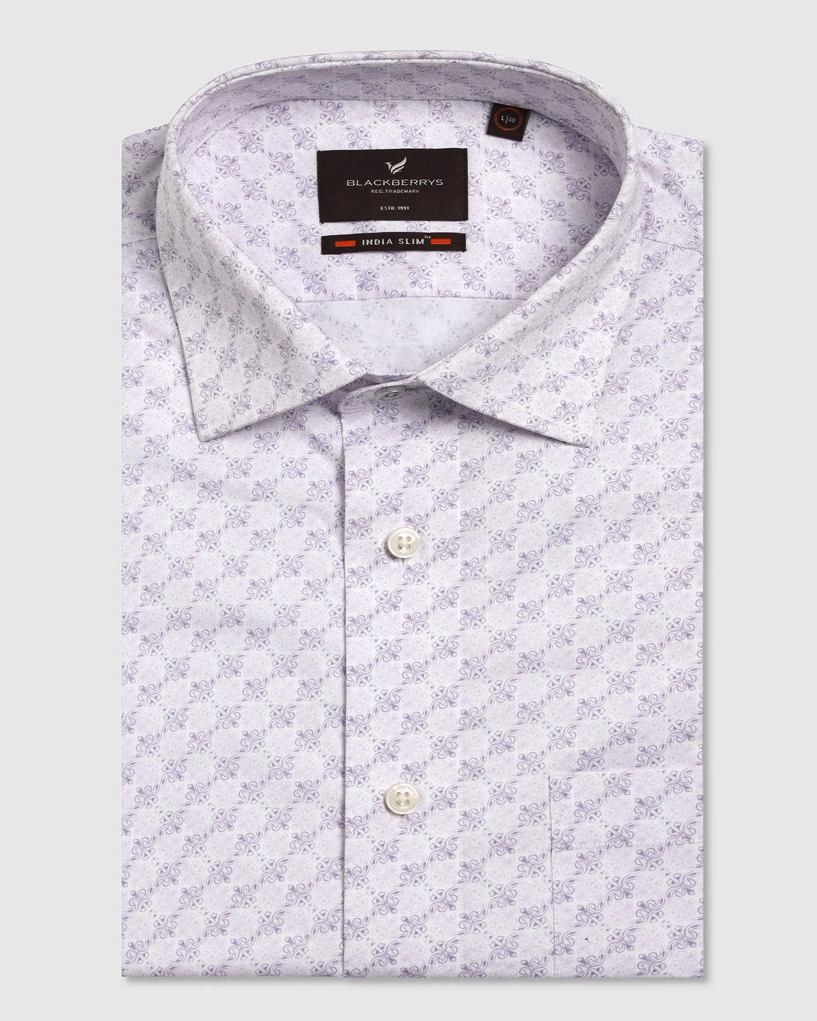 Formal Purple Printed Shirt - Iris