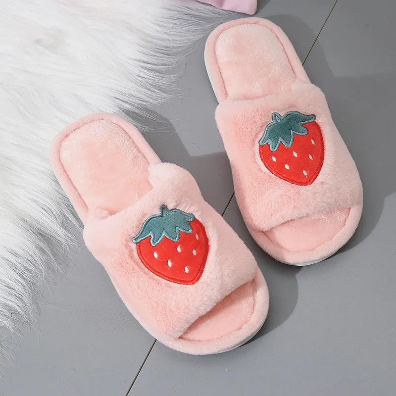 Fruit cotton slippers women