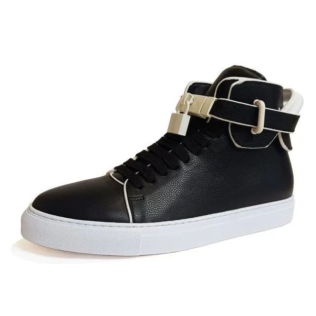 GlamMetal Embellished Solid High-Top Sneakers