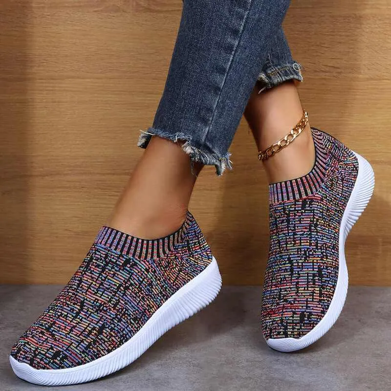 Glow Chic's Sneakers with Stripe Knit for Style