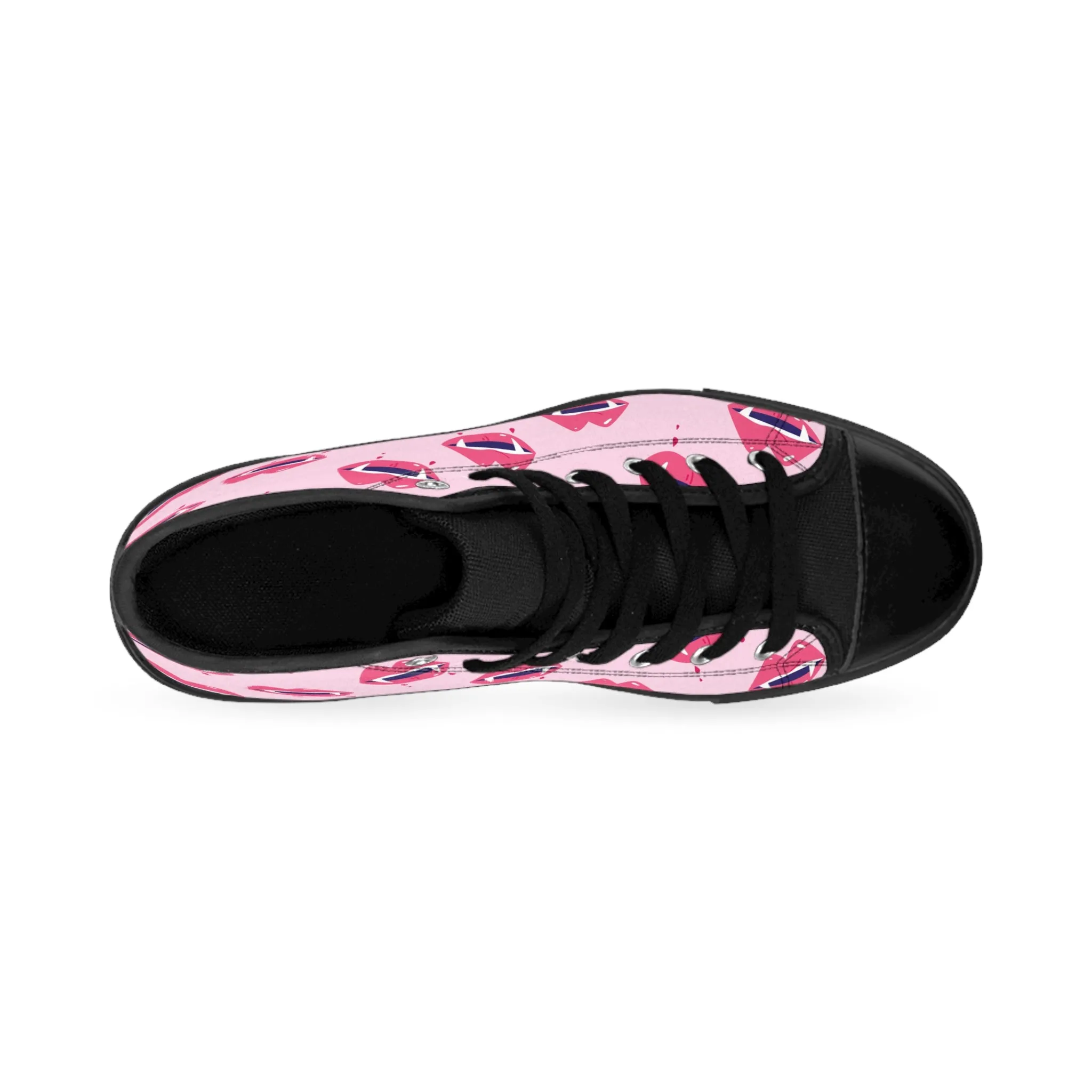 Halloween Pink Vampire Lips Women's Classic Sneakers