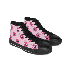 Halloween Pink Vampire Lips Women's Classic Sneakers