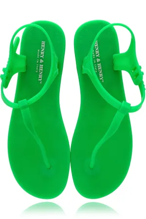 HENRY & HENRY ATHENA Green Fluo Rubber Sandals