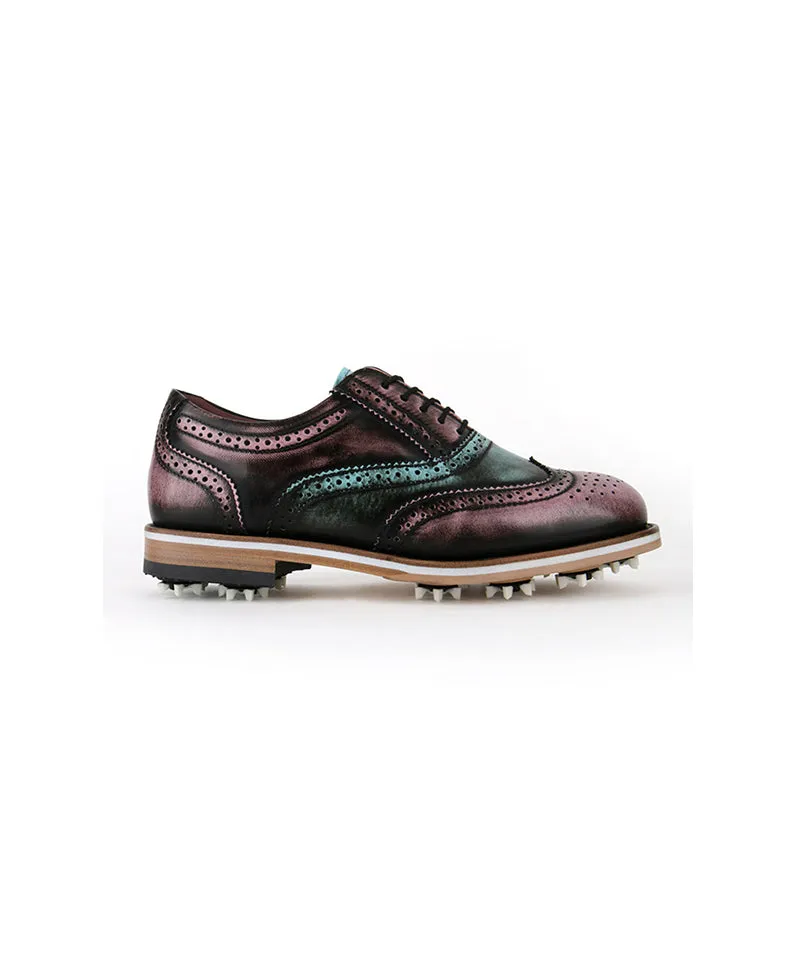 HENRY STUART Beat Up Spike Classic Golf Shoes - Pink Mint