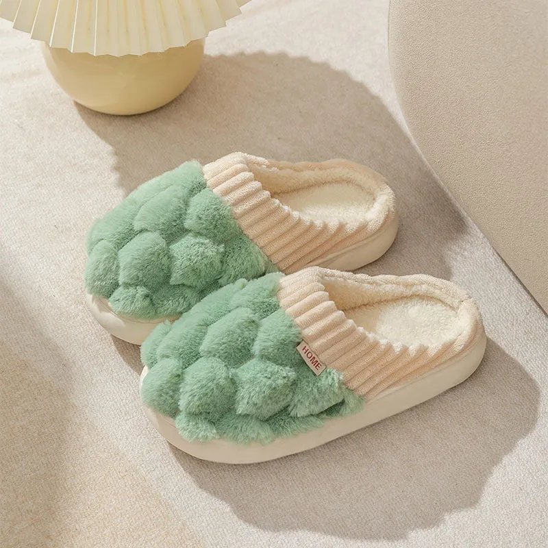 Honeycomb: Fluffy Plush Slippers | Warm Indoor Slippers