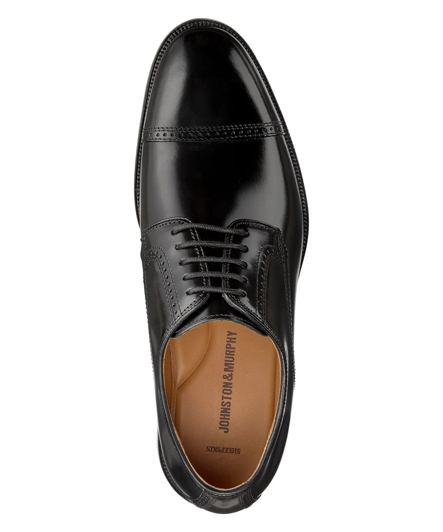 Johnston & Murphy Bradford Cap Toe Oxford - Black