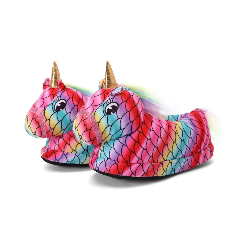 Kids Plush Magical Unicorn Cute House Slippers