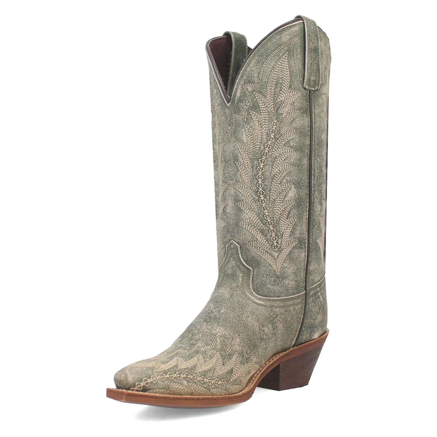 Laredo Womens Emmylee Green Leather Cowboy Boots