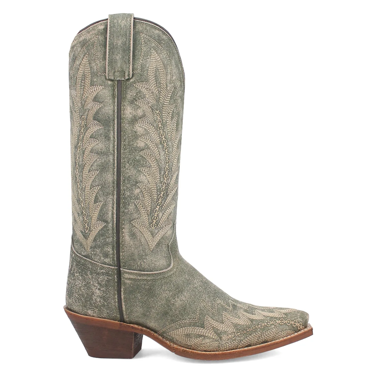 Laredo Womens Emmylee Green Leather Cowboy Boots