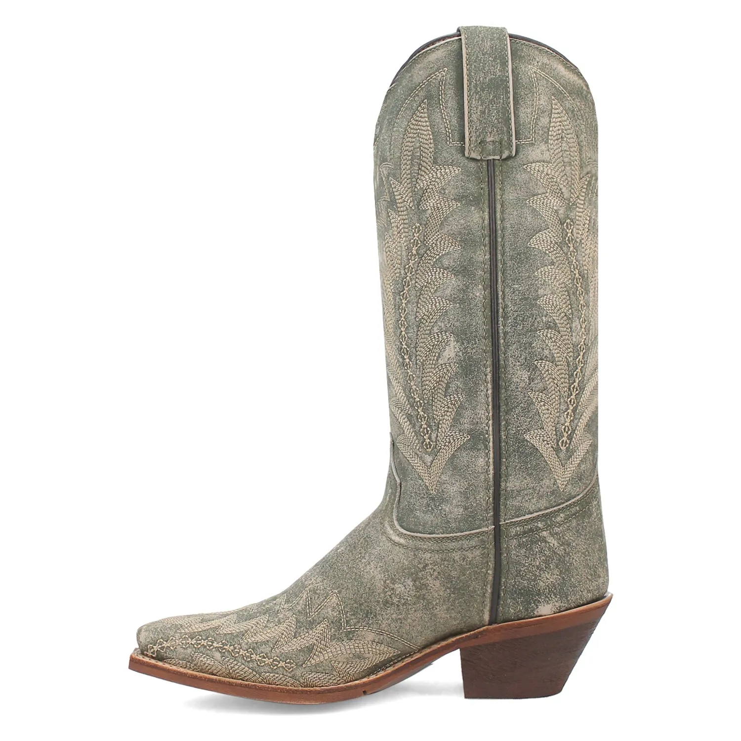 Laredo Womens Emmylee Green Leather Cowboy Boots