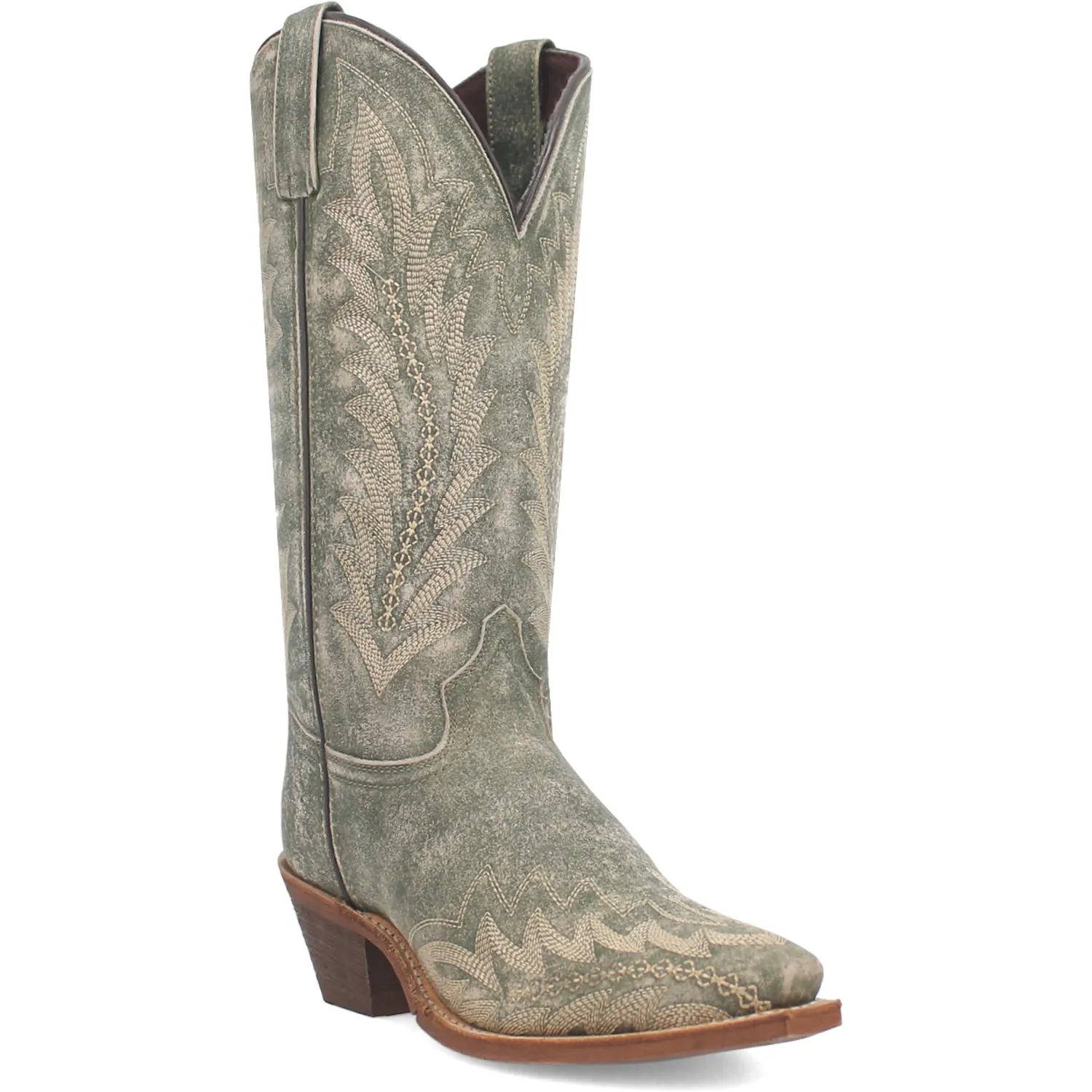 Laredo Womens Emmylee Green Leather Cowboy Boots