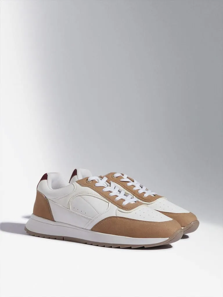 LUNA BLU Tan Colour-Blocked Sneakers