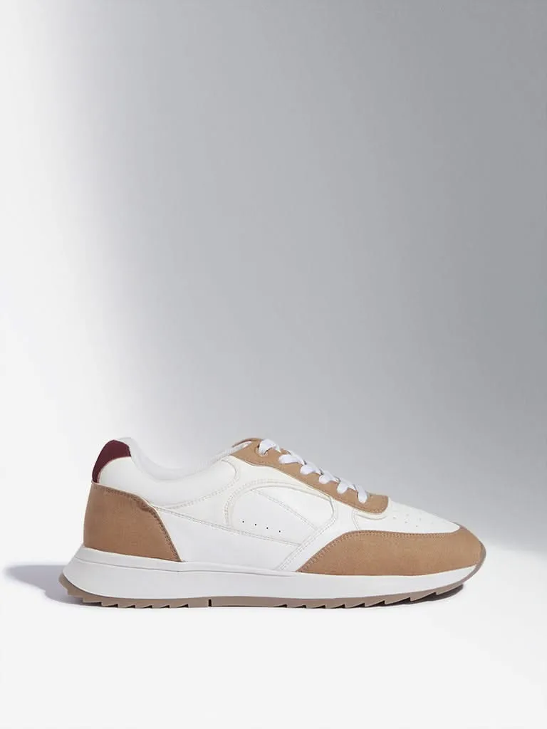 LUNA BLU Tan Colour-Blocked Sneakers