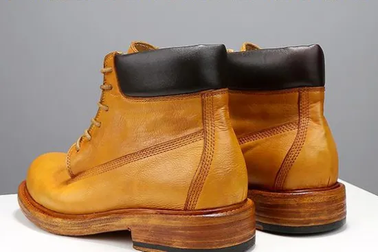 Men's Black Leather Work Boots