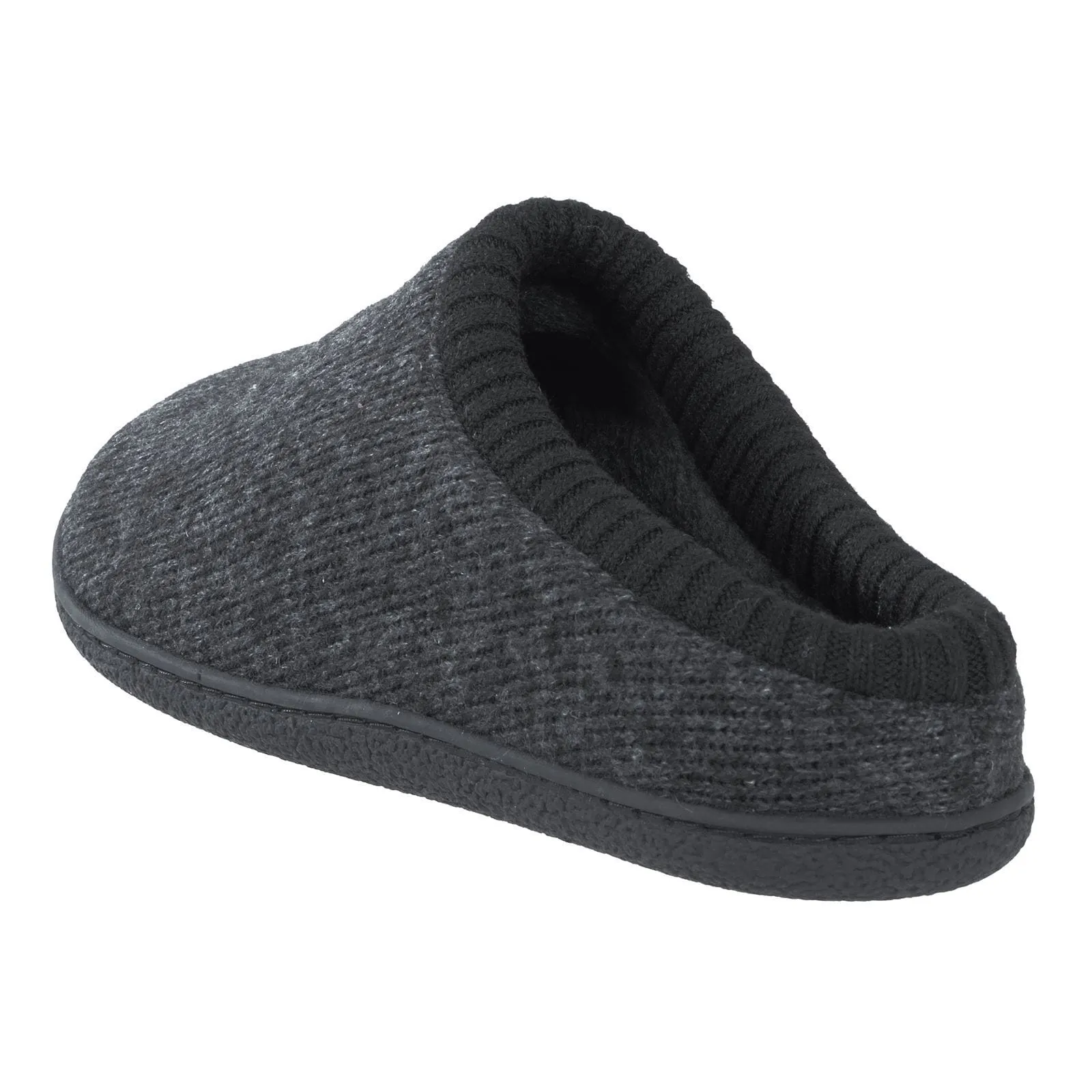 Mens Knitted Mule Slippers With Soft Fleecy Lining Non-Slip