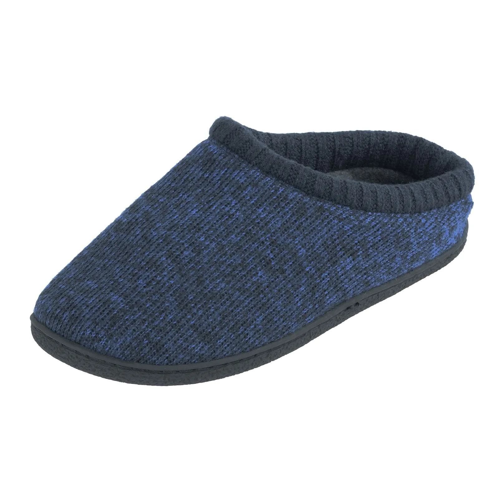 Mens Knitted Mule Slippers With Soft Fleecy Lining Non-Slip