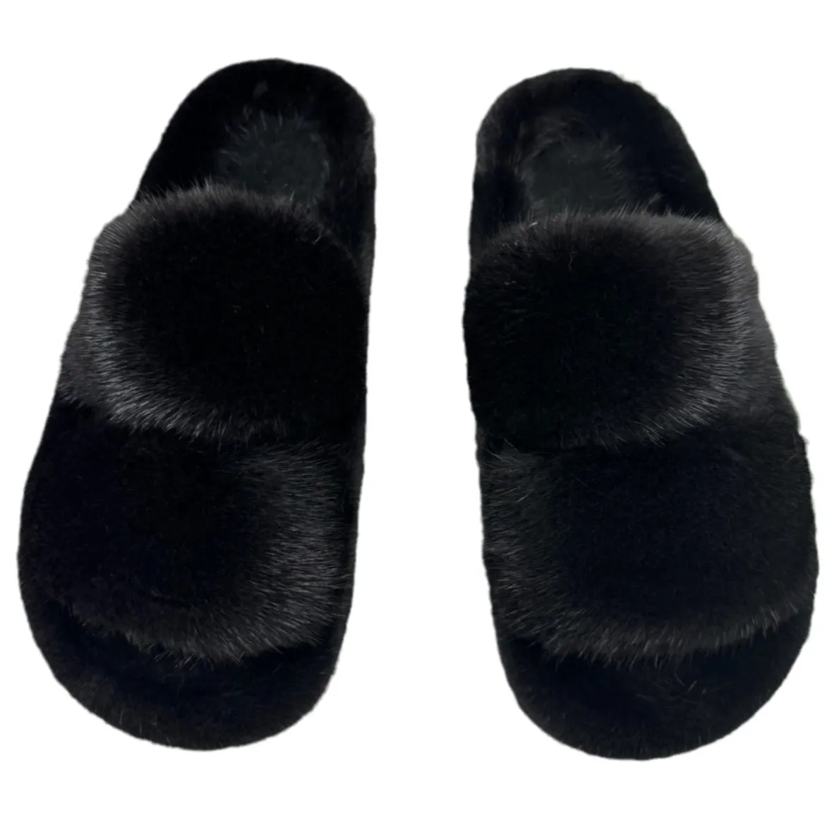 Mink slippers, fur slippers, flat slippers, women's outdoor