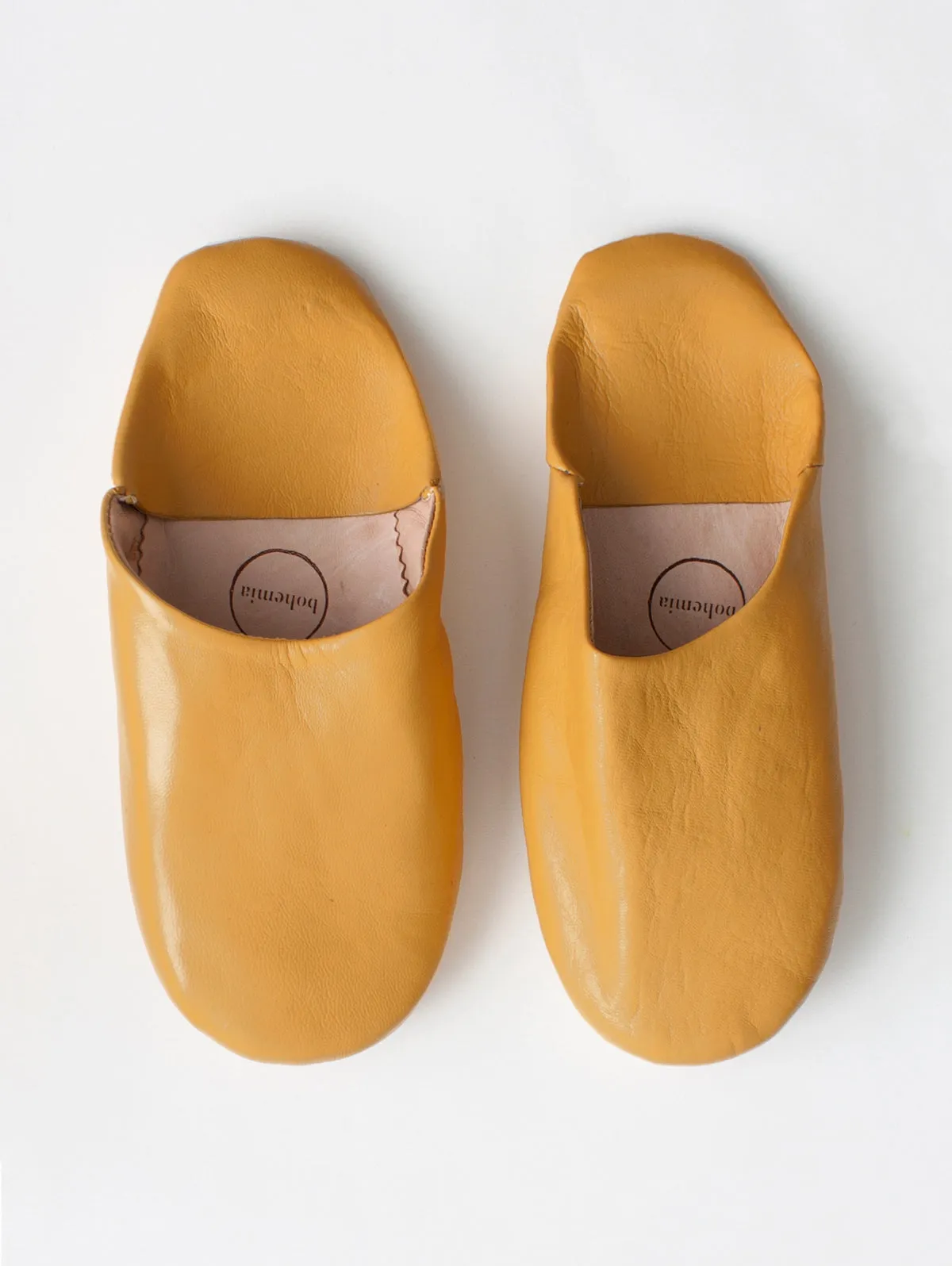 Moroccan Babouche Basic Slippers, Ochre